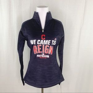 Cleveland Indians MLB baseball quarter zip sweatshirt NWT